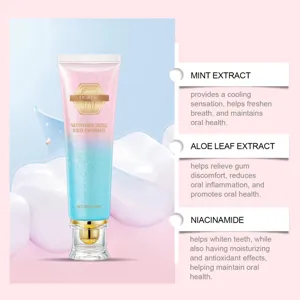 Dentifrice blanchissant ORALHOE à la niacinamide, menthe et aloès pour une haleine fraîche.