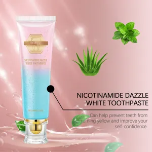 Dentifrice blanchissant à la niacinamide et menthe pour une haleine fraîche et un sourire éclatant.
