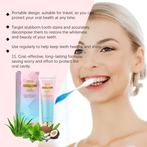 Dentifrice blanchissant ORALHOE élimine les taches et protège les dents pour un soin quotidien.