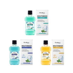 Bain de bouche Oralhoe menthe fraîche 100ml, ensemble de soins bucco-dentaires nettoyage.