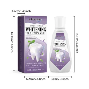 Oralhoe whitening Mundspülung Detailansicht mit Flaschengröße und Verpackungsangaben.