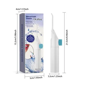 Manual tooth cleaner oral irrigator portable dental water flosser with size dimensions