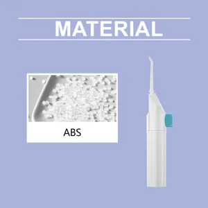 Portable manual oral irrigator for daily teeth cleaning and fresh breath maintenance.