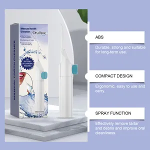 Portable manual tooth cleaner oral irrigator for daily teeth cleaning and fresh breath use.