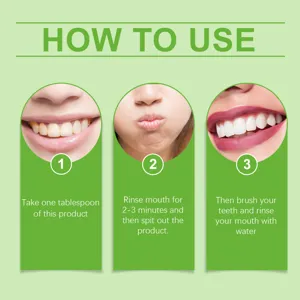 Oral care coconut mouthwash liquid daily cleaning fresh breath instruction guide steps
