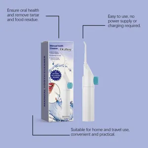 Manual portable oral irrigator teeth cleaning manual water flosser for daily oral care.