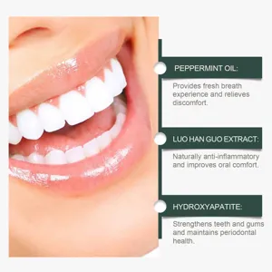 Vue détaillée de l'agent de soins bucco-dentaires pour la santé des dents et l'haleine fraîche.