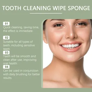 Teeth cleaning wipe sponge for daily oral hygiene, gentle stain removal and fresh smile care.