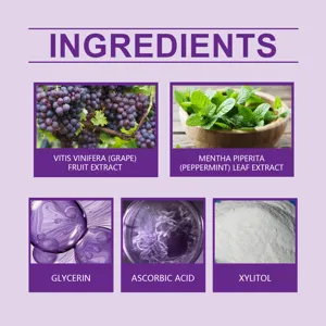 Infographie détaillée des ingrédients naturels clés des pastilles de dentifrice de soin