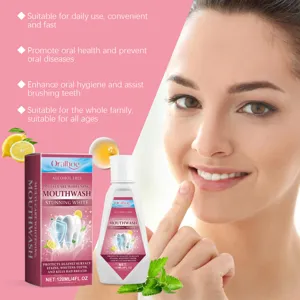 Oralhoe bain de bouche blanchissant sans alcool 120ml haleine fraîche soin dentaire propreté