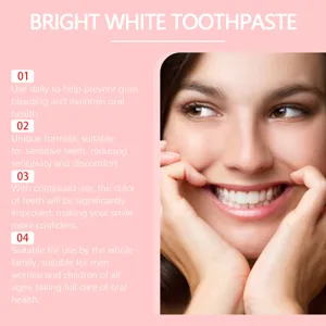 Détail de dentifrice blancheur pour des dents propres et un soin bucco-dentaire doux et éclatant.