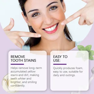 Pastilles de nettoyage et de blanchiment des dents portables pour le soin quotidien.