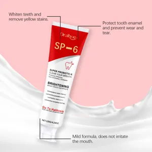 Dentifrice blanchissant probiotique Oralhoe SP-6 pour eliminer les taches et rafraichir l'haleine.