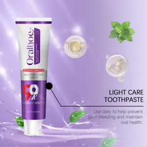 Oralhoe whitening toothpaste mint hydroxyapatite formula for fresh breath and oral health.