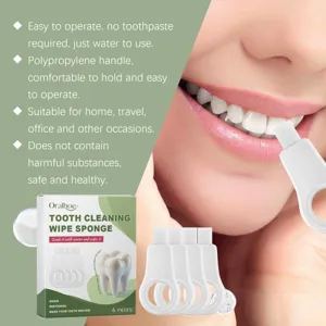 Detailed view of tooth cleaning sponge with ergonomic handle for easy daily oral hygiene.