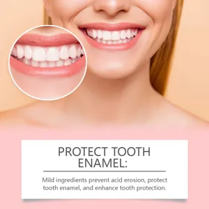 Détail de dentifrice blanchissant avec protection douce de l'émail et beau sourire éclatant.