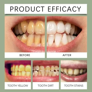 Detail view of teeth whitening eraser efficacy comparison showing clean results for stains.