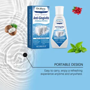 Détail bain de bouche Oralhoe, soin rafraîchissant pour l'haleine et l'hygiène buccale.