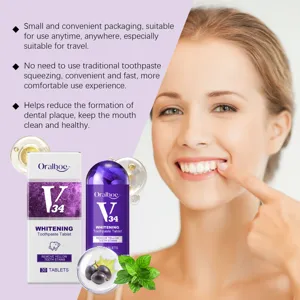 ORALHOE V34 comprimés de dentifrice blanchissant, soins dentaires portables et taches.