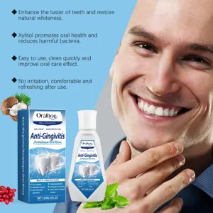 ORALHOE Bain de Bouche Anti-Gingivite 120ml Menthe Haleine Fraiche Soin Dentaire