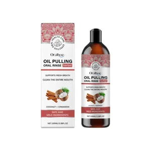 ORALHOE Coconut Cinnamon Herbal Oil Pulling Mouthwash for Fresh Breath and Daily Oral Care 100ml