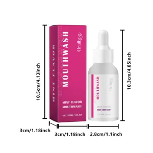 Oralhoe mint mouthwash 30ml daily gentle oral care breath freshener bottle and box detail.