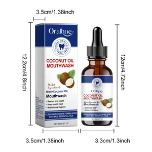 Oralhoe coconut oil herbal mint mouthwash 60ml bottle for daily oral hygiene and fresh breath