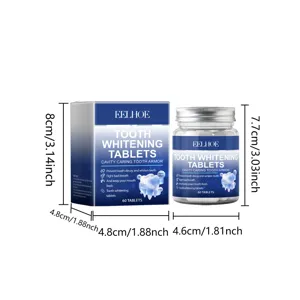 Eelhoe tooth whitening tablets portable solid toothpaste 60pcs oral care cleaning tool