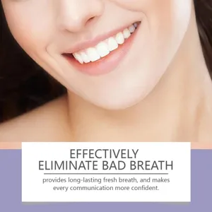 Fresh breath teeth whitening oral care detail close up smiling mouth hygiene banner