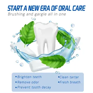 Detailed view of concentrated mouthwash tablets designed for fresh breath and clean teeth care.
