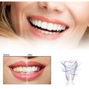 Teeth whitening product detail view showcasing impressive before and after results clearly.