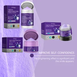 Oralhoe purple teeth restoration mineral powder for deep cleaning and brightening smile effectively.