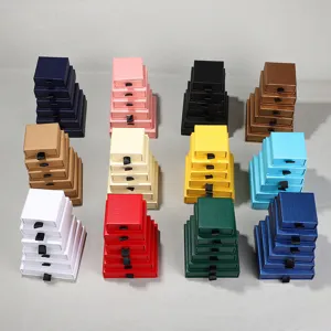 Premium collection of colorful drawer-style jewelry gift boxes in multiple sizes for rings