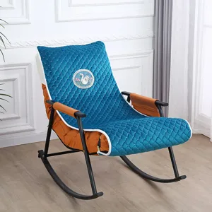 Comfortable rocking chair cushion cover with swan embroidery for all seasons and relaxing naps.