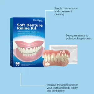 ORALHOE kit de rebasage de prothèse dentaire souple ensemble cosmétique de soins dentaires.