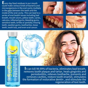 Jaysuing 100ml mint probiotic mouthwash detail view, deep cleaning fresh breath and oral care.