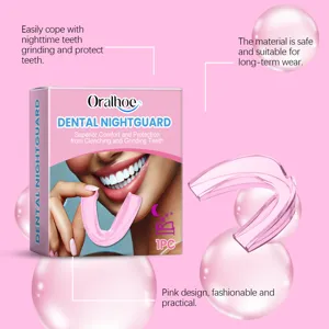 Gouttière dentaire rose Oralhoe contre le bruxisme, protection confortable pour la nuit.