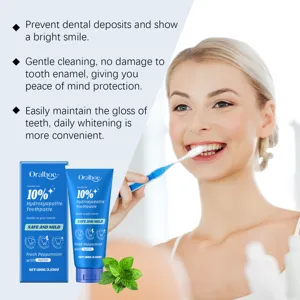 Dentifrice mentholé à l'hydroxyapatite 10% Oralhoe 100g pour un nettoyage et blanchiment.