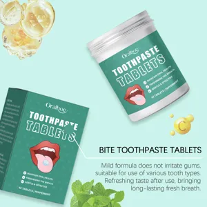 ORALHOE Comprimés de Dentifrice à la Menthe Dentifrice Solide Haleine Fraîche 62pcs