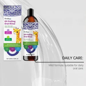 Oralhoe oral rinse bottle and box detail, gentle formula for daily fresh breath and teeth care.
