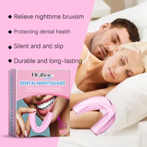 ORALHOE gouttière dentaire rose anti-bruxisme, protection contre le grincement des dents.