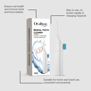 Oralhoe hydropulseur dentaire manuel nettoyeur de dents pour hygiène buccale et voyage.