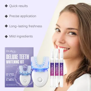 Kit de blanchiment des dents avec lumière LED et gels pour éliminer efficacement les taches.