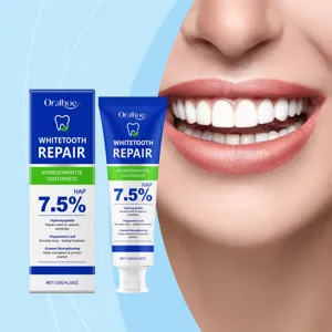 Dentifrice blanchissant à la menthe ORALHOE élimine les taches et protège l'émail 120g