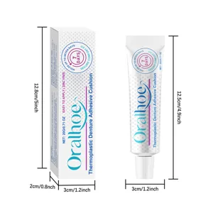 ORALHOE tube d'adhésif dentaire thermoplastique et boîte détails des dimensions du produit.