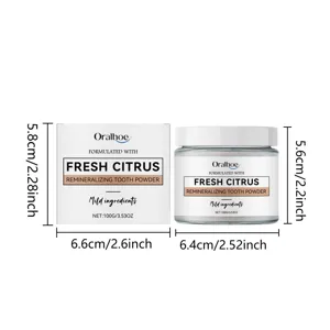 Oralhoe Poudre Dentifrice Reminéralisante Frais Agrumes 100g Soin Blancheur Naturel