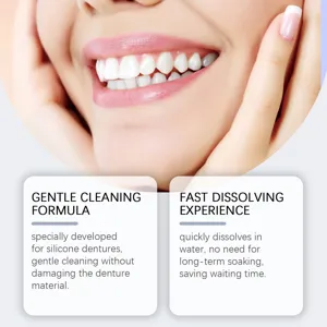 Comprimés de nettoyage pour prothèses Oralhoe formule douce dissolution rapide silicone