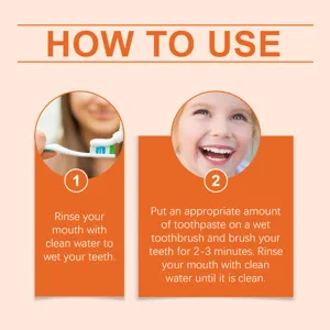 Guide d'instructions étape par étape pour utiliser en toute sécurité le dentifrice pour enfants.