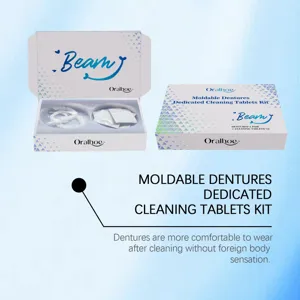 Oralhoe Kit de Tablettes de Nettoyage Dediees pour Protheses Dentaires Moulables avec 1 Paire