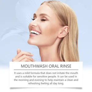 Explore the refreshing herbal mouthwash detail, perfect for daily oral care and fresh breath.